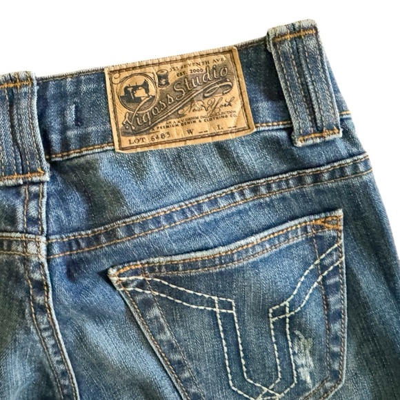 Vigoss studio Thompson straight cuffed jeans distressed size 1/2 26 preppy S552 - Picture 11 of 13